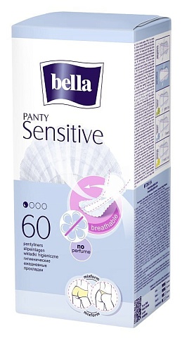 Прокладки ежедневные  ультратонкие bella Panty Sensitive, 60 шт.  