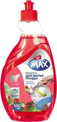 Средство жидкость для мытья посуды, земляника, эко, 0,5 л