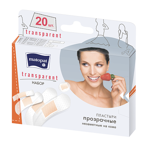 Пластыри Matopat Transparent, 20 шт.